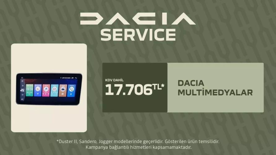 DACIA MULTIMEDYALAR İŞÇİLİK + KDV DAHİL SADECE 17.706 TL